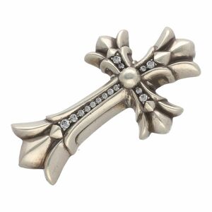 【中古】 CHROME HEARTS クロムハーツ ダブルCHクロス スモール パヴェダイヤ ジュエリー メンズ インボイス 24009302 AO