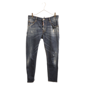 DSQUARED2 ディースクエアード 16AW Skater Jean ダメージ加工 ストレッチデニムパンツ インディゴ S71LB0182 S30342