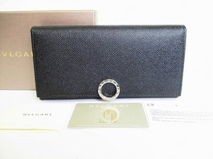 【展示未使用品】 ブルガリ BVLGARI ブルガリブルガリ ロゴクリップ グレインレザー 2つ折り 長財布 ラージウォレット メンズ レディース