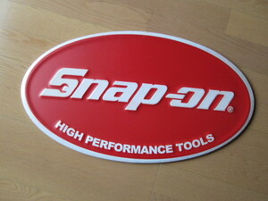 未使用品 Snap-on スナップオン ロゴ 看板 オーバル ロゴ 鉄プレート 大型 幅約62㎝縦34㎝ アメリカンガレージ インテリア 雑貨 世田谷べ