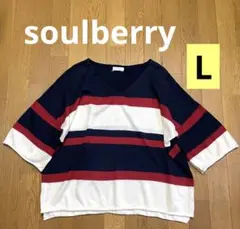 soulberry 綿混　半袖　ニット（L）　プルオーバー　重ね着