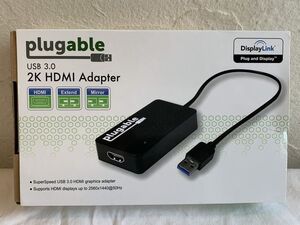  【1円オークション】Plugable USB3.0 グラフィック変換アダプタ 2K＠50Hz 1080p＠60Hz 対応 Windows macOS ChromeOS システム用　ANK0468