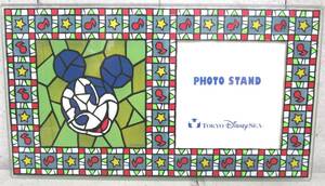 東京ディズニーシー DisneySea ミッキー ステンドグラス風 フォトスタンド フォトフレーム 写真立て TDS ディズニー デッドストック 現状品