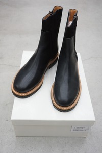 極美品 希少 13AW Maison Martin Margiela 22 メゾン マルタン マルジェラ サイド ジップ レザー ブーツ スエード コンビ 黒41本物904Ｏ▲