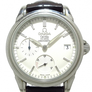 OMEGA(オメガ) 腕時計 デビル 4863.31.32 メンズ SS/革ベルト/コーアクシャル/パワーリザーブ/裏スケ ホワイト
