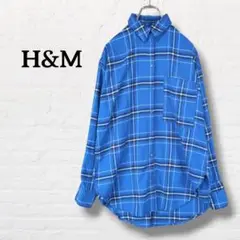 H&M☆メンズネルシャツ チェック柄【XS】ブルー