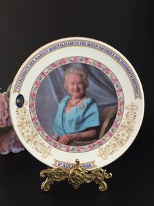 英国王室　ロイヤルファミリー　◆ エインズレイ　2000年　クイーンマザー　100歳記念　プレート