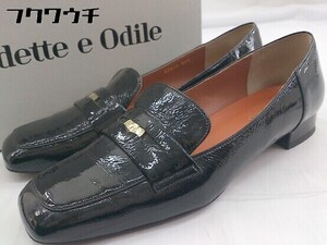 ◇ ◎ Odette e Odile UNITED ARROWS スクエアトゥ ローファー シューズ サイズ24 1/2 ブラック レディース