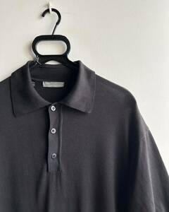 【美品】ZARA MAN ポロシャツ ニットポロ メンズ XL ブラック 黒 コットン100% スペイン製 ザラ マン