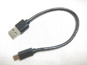 充電ケーブル コード 約22cm USB→microUSB 黒 ブラック 送85