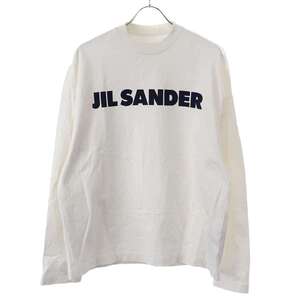 JIL SANDER ジルサンダー 24SS Logo L/S T-Shirt ロゴプリントロングスリーブカットソー J22GC0136 ホワイト XS ITQ4DED9N0U8