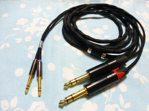 T1 2nd WOOD 01 HA-SW01 MDR-Z7 MOGAMI 2944 八芯 ブレイド編み 200cm 長め TEAC UD-503 505 ADI-2 Pro 6.3mm×2 (MYTEK Digital 対応可能)