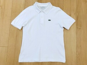 LACOSTE＊鹿の子ポロシャツ＊白＊US-S