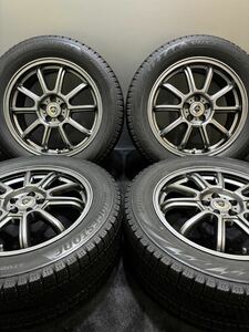 225/55R17 BRIDGESTONE/VRX2 21年製 ESTROSA 17インチ 7J ＋48 100 5H スタッドレス 4本 XV フォレスター (南7-E968)