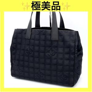 シャネル CHANEL ニュートラベル トートバッグ MM ブラック A4可 レディース ビジネス ナイロン 