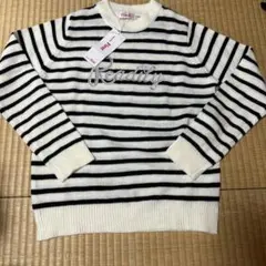 新品ingnifirst刺繍入りボーダーニット150セーター 定価3900円+税