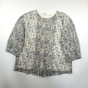 ◇c 【華やかに1枚できまる】 J.PRESS ジェイプレス 小花柄 プリーツ ジャージー カットソー ブラウス Mサイズ 婦人服 レディース トップス