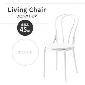 椅子 ホワイト リビングチェア チェア 1人掛け ダイニングチェア 食卓椅子 単品 幅57 背もたれ 軽量 シンプル モダン M5-MGKAM01764WH