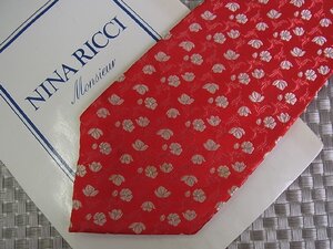 ♪31613D♪状態並品【刺繍 花 植物 柄】ニナリッチ【NINA RICCI】ネクタイ