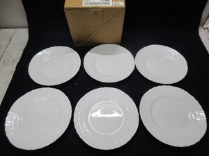 7.．１円　未使用保管品　　リチャードジノリ ６枚　21.5ｃｍ　プレート　皿　 ベッキオホワイト　食器 洋食器 【星見】