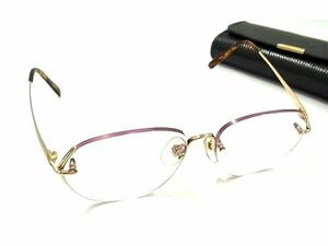 1円 FENDI フェンディ FE-9010 57□15-140 度入り サングラス メガネ 眼鏡 ゴールド系×レンズ パープルグラデーション系 BJ3899