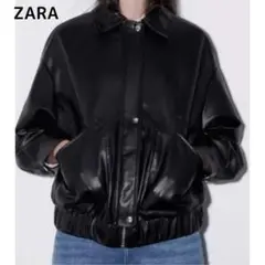 美品 ザラ ★ フェイクレザー ジャケット ブルゾン M ZARA