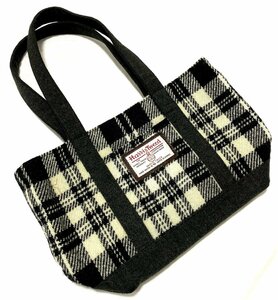 新品同様 ほぼ未使用 極美品 ロペピクニック × HARRIS TWEED ハリスツイード トートバッグ ハンドバッグ ブラック 黒 グレー