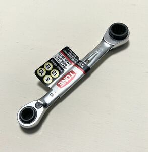 ¥1スタート！送安！トネ TONE 4WAYラチェットめがねレンチ 8.10.12.13mm 1本で4サイズ使用可能！RM-0813 未使用品！