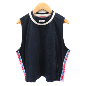 未使用品 トミーヒルフィガー TOMMY HILFIGER カットソー ノースリーブ L/G マルチカラー 紺 ネイビー 白 ホワイト /YK35 レディース