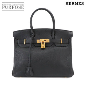 新品同様 エルメス HERMES バーキン30 ハンド バッグ トゴ ブラック □J刻印 ゴールド 金具 Birkin 30 90232334