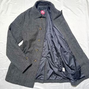 SHIPS GENERAL SUPPLY×GORE-TEX【高級感と機能性】シップス ステンカラーコート アウター ヘリンボーン ウィンドストッパー グレー A58