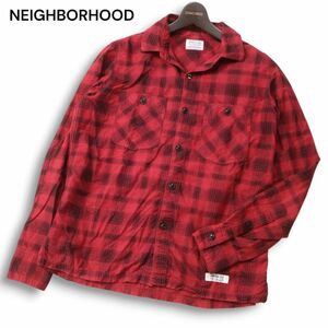 NEIGHBORHOOD ネイバーフッド 秋冬 長袖★ チェック キング ネル シャツ Sz.M　メンズ 赤 日本製　I4T02591_8#B