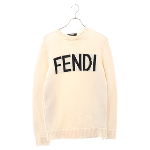 FENDI フェンディ フロントロゴ クルーネックニットセーター FZZ387 A3M3 アイボリー