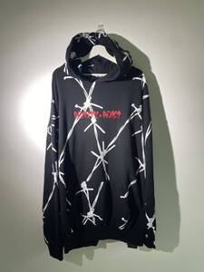 美品 正規 23AW beauty:beast ビューティービースト × CVTVLIST カタリスト P.O Hooded -BARBED WIRE スウェット パーカー XL黒本物612O▲