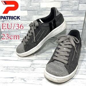 【美品】PATRICK パトリック ケベック スウェット スニーカー グレー EU36/23cm