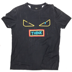 フェンディ 48 半袖 Tシャツ THINK モンスター ブラック 黒 メンズ アパレル ファッション FENDI