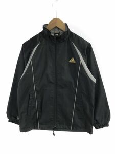 adidas アディダス 裏起毛 プリント トラック ジャケット 140cm 黒 ◇■ ☆ dlb8 子供服