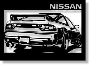 日産(NISSAN) 180SXの切り絵　【A4サイズ】[C4-006]