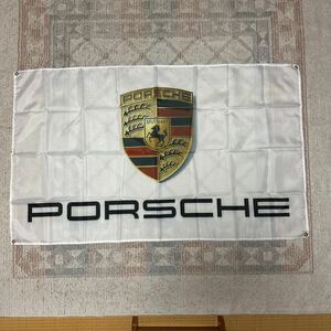 訳あり ポルシェ 特大フラッグ 134 カーショップ フラッグ ガレージ装飾 ドイツ 旗 PORSCHE タペストリー 世田谷 バナー 車 カー 装飾 ロゴ