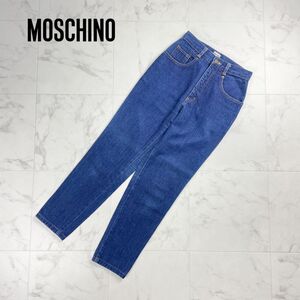 美品 Moschino JEANS モスキーノ テーパードデニムパンツ ジーンズ ボトムス レディース インディゴブルー サイズ9*QC63