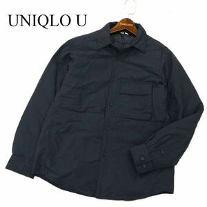 UNIQLO U ユニクロ ユー ルメール 秋冬 長袖 中綿 ライトダウン★ シャツ ジャケット Sz.S　春先にも！メンズ ネイビー　C4T00357_1#N