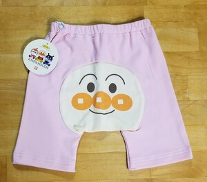 ★新品未使用タグ付★お尻が可愛い★アンパンマン★5分丈ニットデニムハーフパンツ★90★送料140円～★ピンク ★女児★ズボン★ボトム★