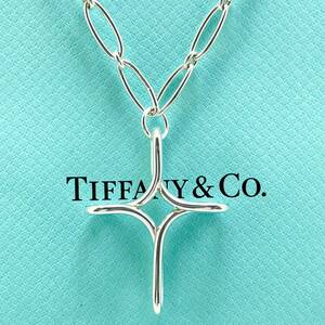 ティファニー ヴィンテージ ネックレス シルバー925 オープンクロス エルサペレッティ オーバルリンクチェーン Tiffany&Co. /24-642