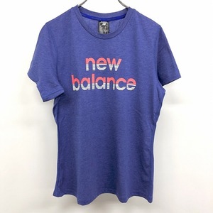 ニューバランス 【新品】NB NEW BALANCE Tシャツ カットソー ロゴプリント 丸首 半袖 綿×ポリ L ヘザーネイビー系 レディース 女性