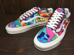 ★VANS バンズ US企画 OLD SKOOL オールドスクール Style36 DX アナハイムファクトリー 花柄 フラワー イラスト 26.5cm 極美品 Used