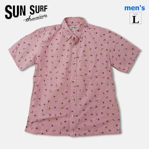 【美品】オシャレな総柄ハワイアン！【 SUN SURF (size L) 】ボタンダウン 半袖シャツ オックスフォード 東洋エンタープライズ サンサーフ