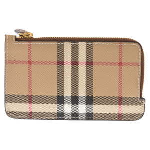 BURBERRY バーバリー Vintage Check Leather Zip Card Case ヴィンテージチェック レザー フラグメント カードケース ベージュ 80580141