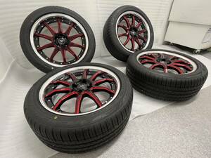 18インチホイール VERZホイール カスタムパーツ レッド ブラック ファルケン FALKEN DUNLOP ダンロップ 国産タイヤ KUHL W483 