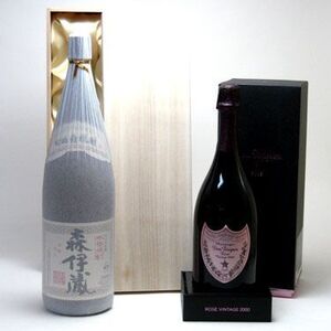 セレクション飲み比べSAKE史上最強福袋2本セット(芋焼酎 森伊蔵1800ml(桐箱入) ドン ペリニヨン ロゼ750ml)