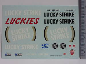 デカール■1/18BAR005ホンダ用ラッキーストライク■カルトグラフ製スタジオ27■送185円■LUCKY STRIKEミニチャンプスミニカー用■佐藤琢磨